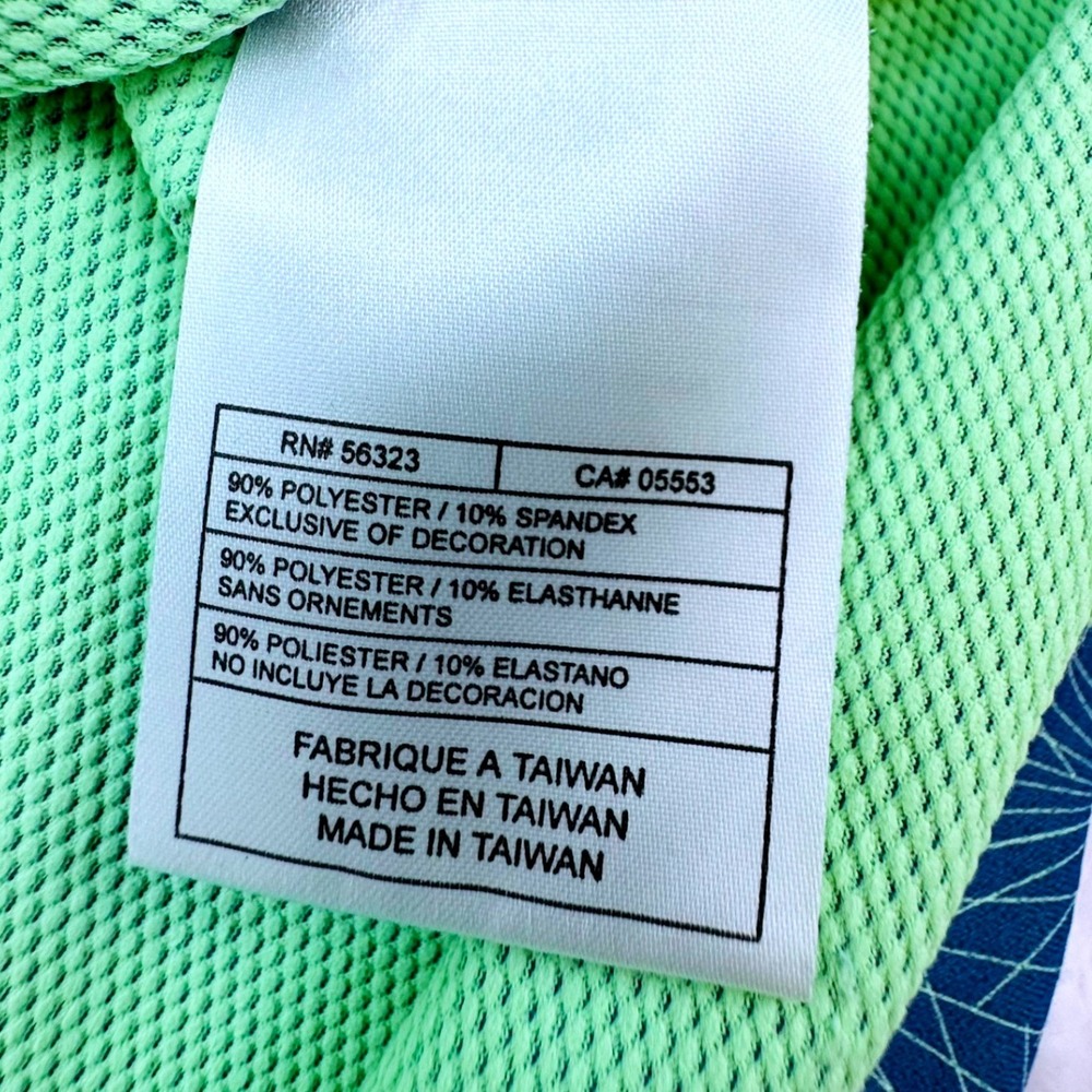 Nike Golf Mens Large Blue Geometric Starburst Fit Dry Short Sleeve Polo Shirt - Picture 7 of 11